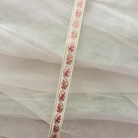 1.3cm Ethnic Floral Jacquard Ribbon for Hat/Clothing Decor, Home Textile Embroidery, DIY Accessories