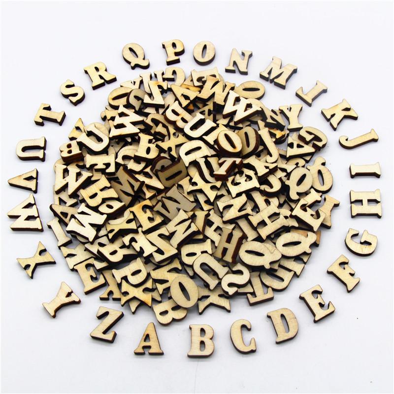 

wholesale Rustic Style Capital Wooden Letters Alphabet Wood Cutout Discs Patchwork Scrapbooking Arts Crafts DIY Decoration 10mm-15mm 26pcs