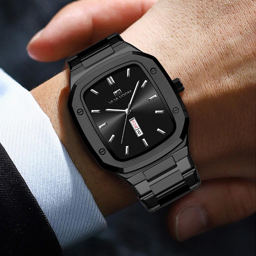 VA VA VOOM Klassische Business Herrenuhren Edelstahl Uhr für Herren Analog Quarz Mode Freizeit Armbanduhr Wasserdicht Sport Dresswatch