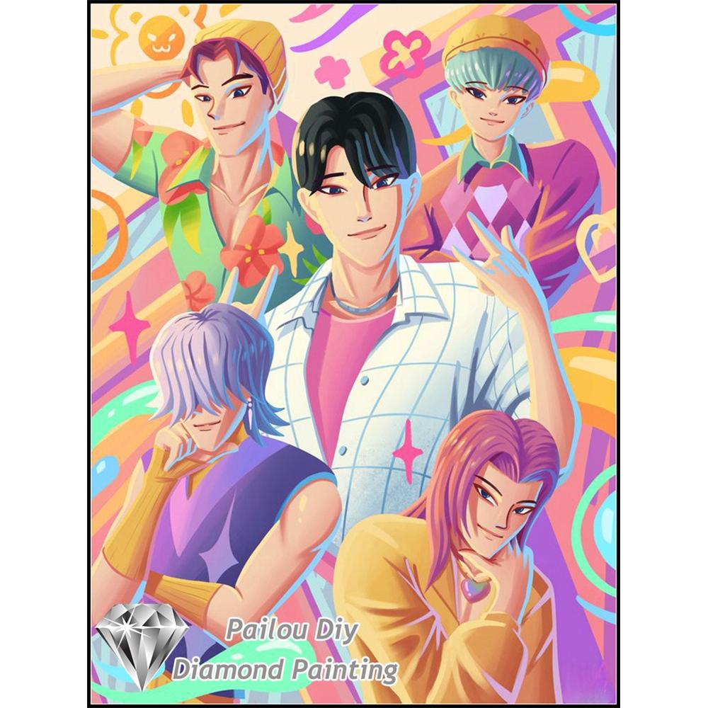 Kpop Dämonenjäger Sajaboys Film 5D Diamant Malerei Sets Cartoon Mädchen Rumi Mira Zoey Kunst Kreuzstich Mosaik Raumdeko