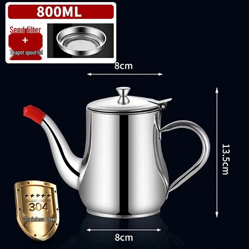 Stainless Steel Leak-Proof Oil & Vinegar Pour Bottle - Small Kitchen Container with Ounce Control