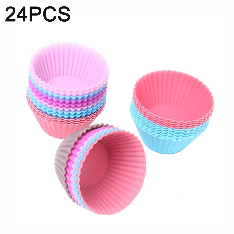 Set of 12 Pieces(1 Dozen) 3cm Mini Muffin Cup Round Silicone Cake Baking Molds Cupcake Pan