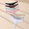 7Pcs/Pack Women Thongs Panties Cotton Sexy Lace Underwear Tanga Solid Pants Plus Size Underpants G-Strings Female Lingerie Size S-XL