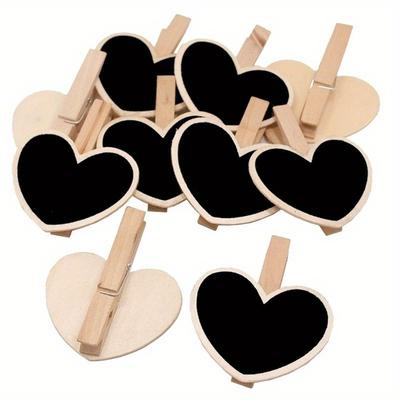 50PCS Kreative Holz Clip Valentinstag Liebe Kleine Tafel Mini Notizen Abdichtung Handwerk Dekoration