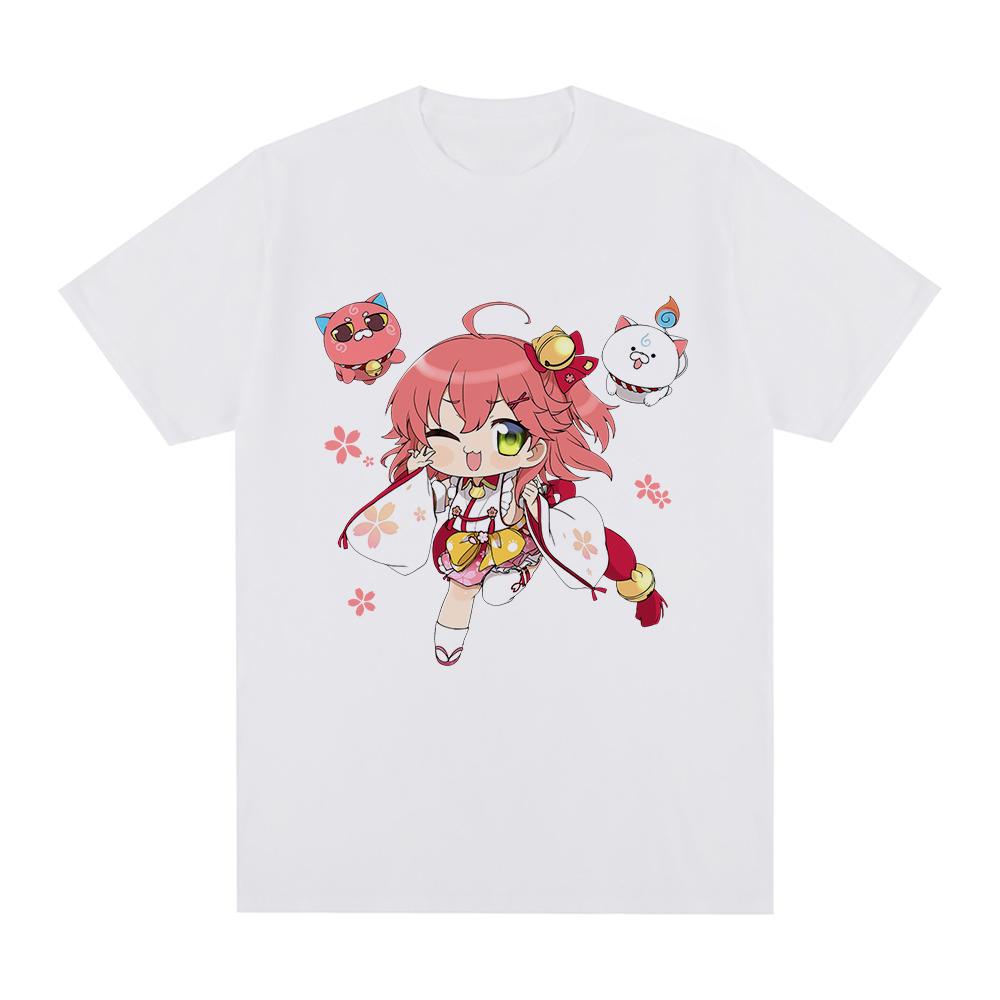 Hololive English VTuber Sakura Miko Kintoki Mikop T Shirt Unisex /Women Harajuku Graphic Tshirt Unisex Streetwear Cartoon Cotton Tee