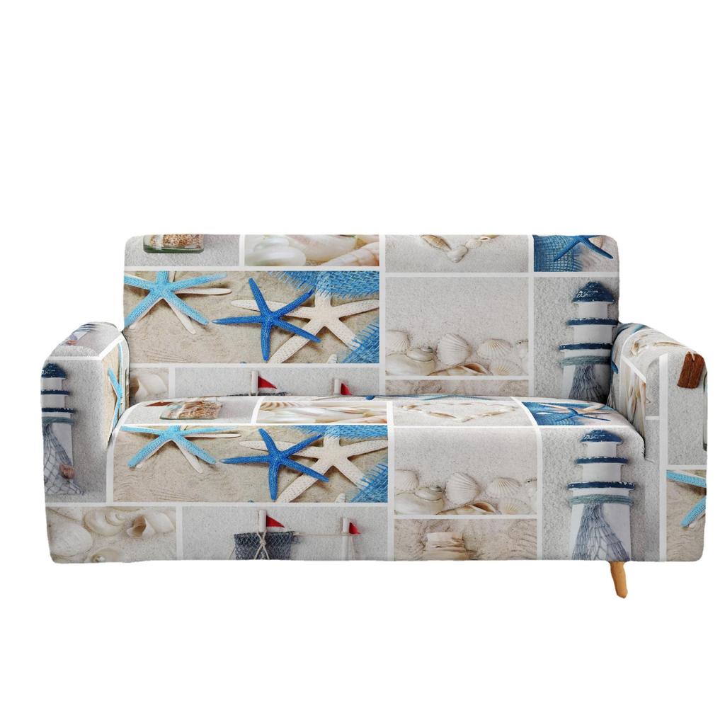 Ocean Starfish Sofa Cover Elastic All-Inclusive Multi-Person Combination Sofa Cover Furniture Protective Cover Dust-Proof