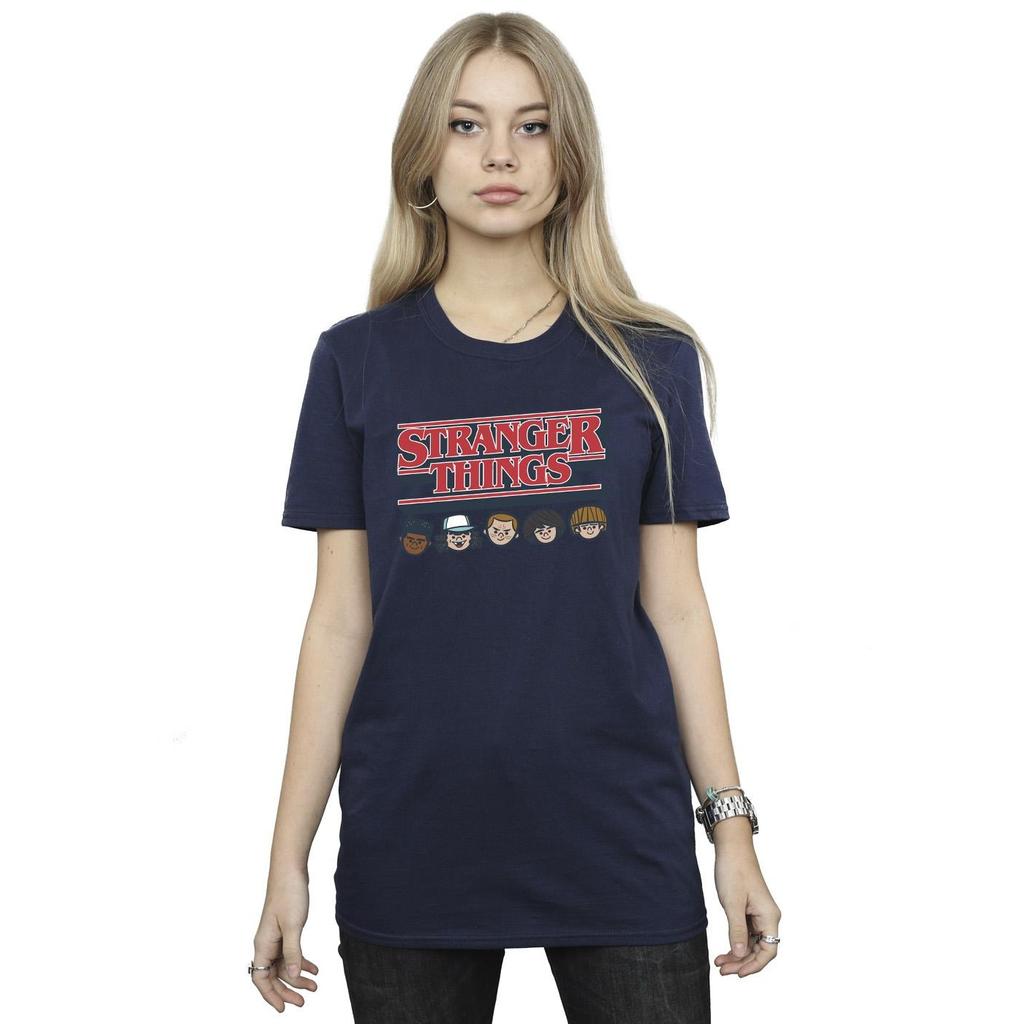 Netflix Womens/Ladies Stranger Things Caricature Logo Cotton Boyfriend T-Shirt