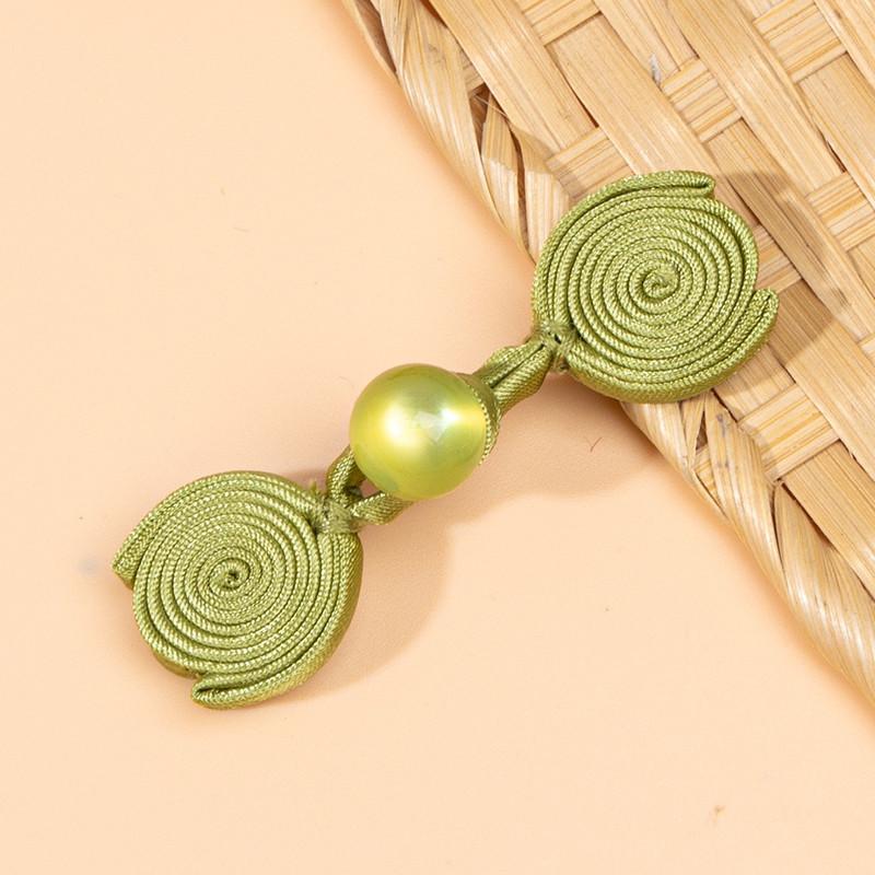 10pcs Jade Bead Flower Bud Frog Buttons Handmade Knot Closures for Qipao,Hanfu Tang Suit,Traditional Sew-On Garment Accessories