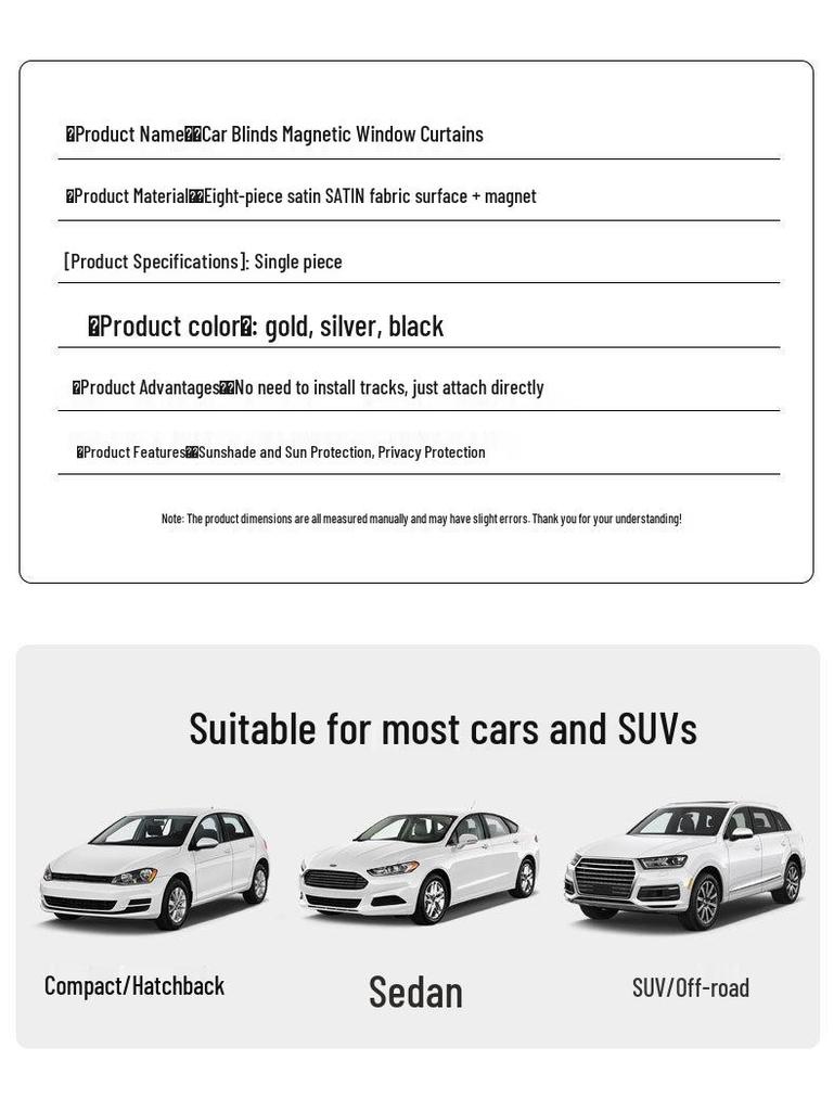 Car Side Window Sun Shade Blinds - Baby Sun Protection, Heat Insulation, Privacy Curtain