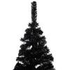 VidaXL Sapin de Noël artificiel avec support Noir 150 cm PVC