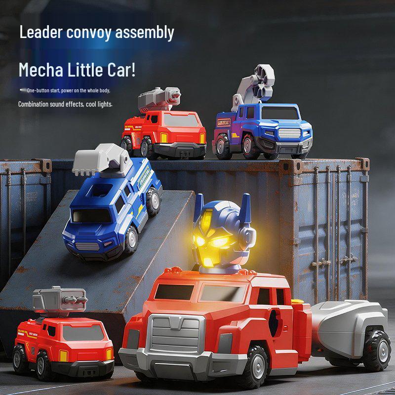 5-in-1 Magnetic Transforming Robot Toy with Sound and Light for Kids
