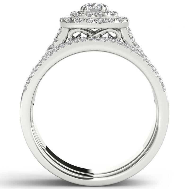 Silver Zirconia Inlaid Diamond Ring - Elegant Women's Jewelry