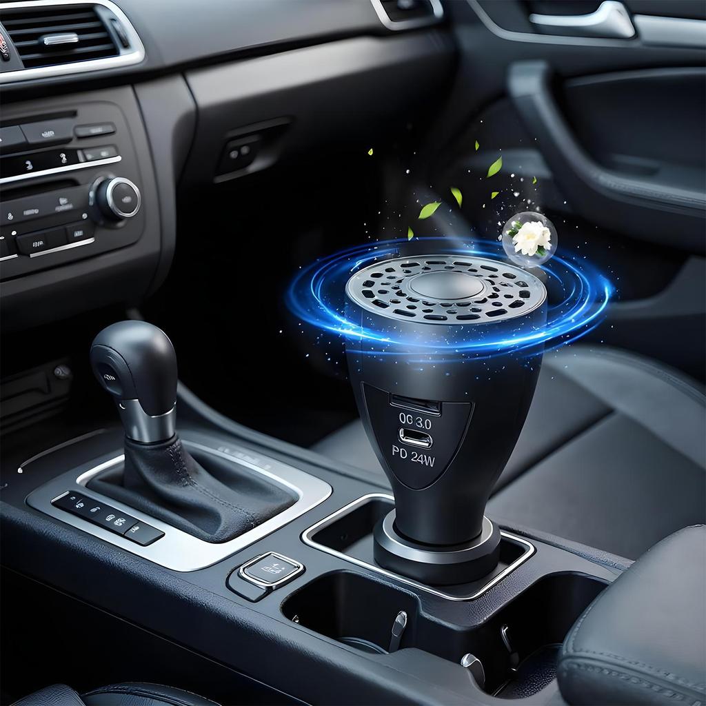 Car Air Freshener Car Scents USB C Phone Charger Scent Diffuser Adapter Fast Charging 2-Port Odor Eliminator For Most