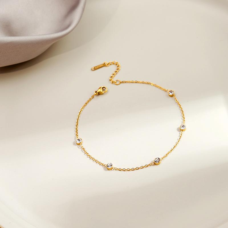 Metallic Turquoise Geometric Disc Anklet with Star and Butterfly Ornaments - Cold Temp Niche Style Accessories