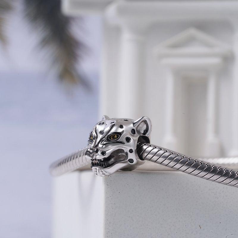 925 Silver Pet Charm Pendant Penguin Monkey Lion Paw Print DIY Bracelet Jewelry Gift for Women Fashion