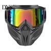 Maschera Integrale Rimovibile con Occhiali Staccabili, Antiappannamento Protezione UV Antivento Scudo Antivento, Occhiali per Saldatura, Guida in Moto, Ciclismo