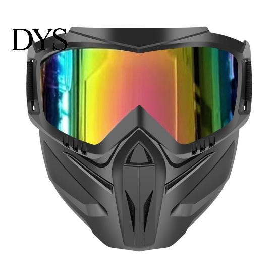 Maschera Integrale Rimovibile con Occhiali Staccabili, Antiappannamento Protezione UV Antivento Scudo Antivento, Occhiali per Saldatura, Guida in Moto, Ciclismo