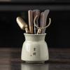 Ru Kiln Tea Black Sandalwood Solid Wood Tea Clip Teaspoon Tea Needle Brush Tea Set Accessories Complete Set of High-end Thousands of Miles of Country