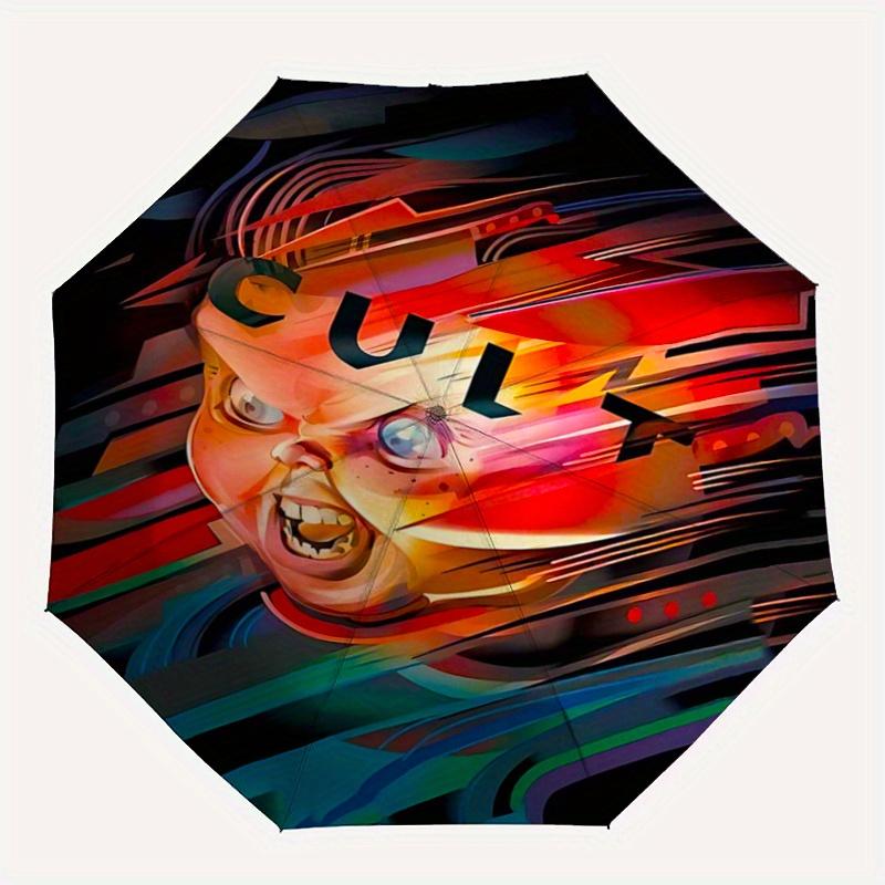 1pc Chucky's Cult Design Automatic Opening and Closing Umbrella - Small Umbrella Suitable for Various Occasions Y019