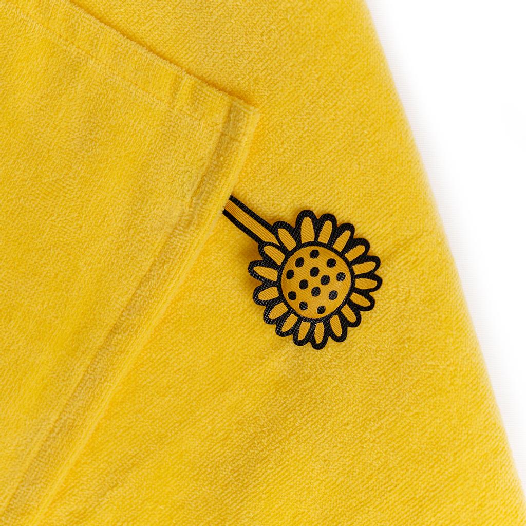 Milk&Moo Bee Buzz Velvet Hooded Towel, 100% Cotton, for 0-2 Years, Soft and Absorbent, 70x120 Cm