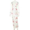 Women Summer Vacation Casual Print Spaghetti Strap Slim Fit Sexy Long Dress