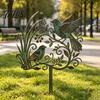 Rustic Copper Bird Statue Metal Garden Stake, Weather Resistant Iron Yard Art Ornament, Figurine Retro Patina Finish Sign for Outdoor Lawn Decor