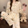 Butter Bear Pajamas Women'S Spring And Autumn Long-Sleeved Trousers Cute Print Student Dormitory Simple Suit Loungewear