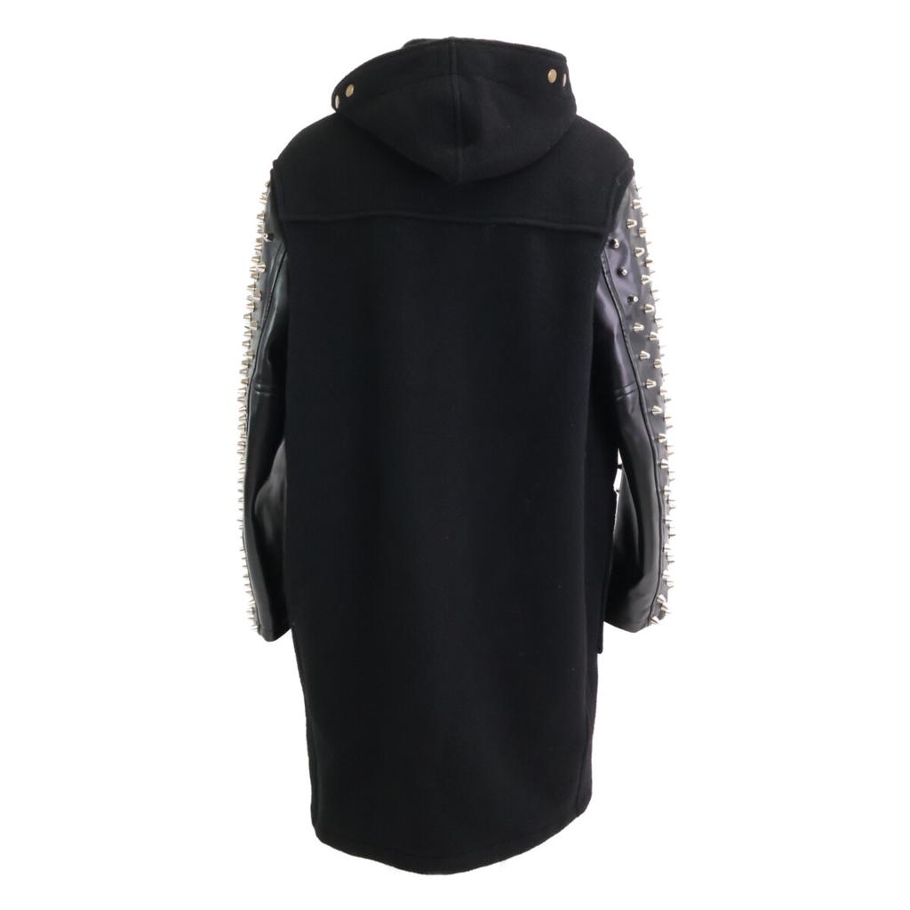 JUNYA WATANABE MAN X Gloverall JH-C017 Wool Duffle Jacket with Leather Sleeves and Studs Coat S blackUsed