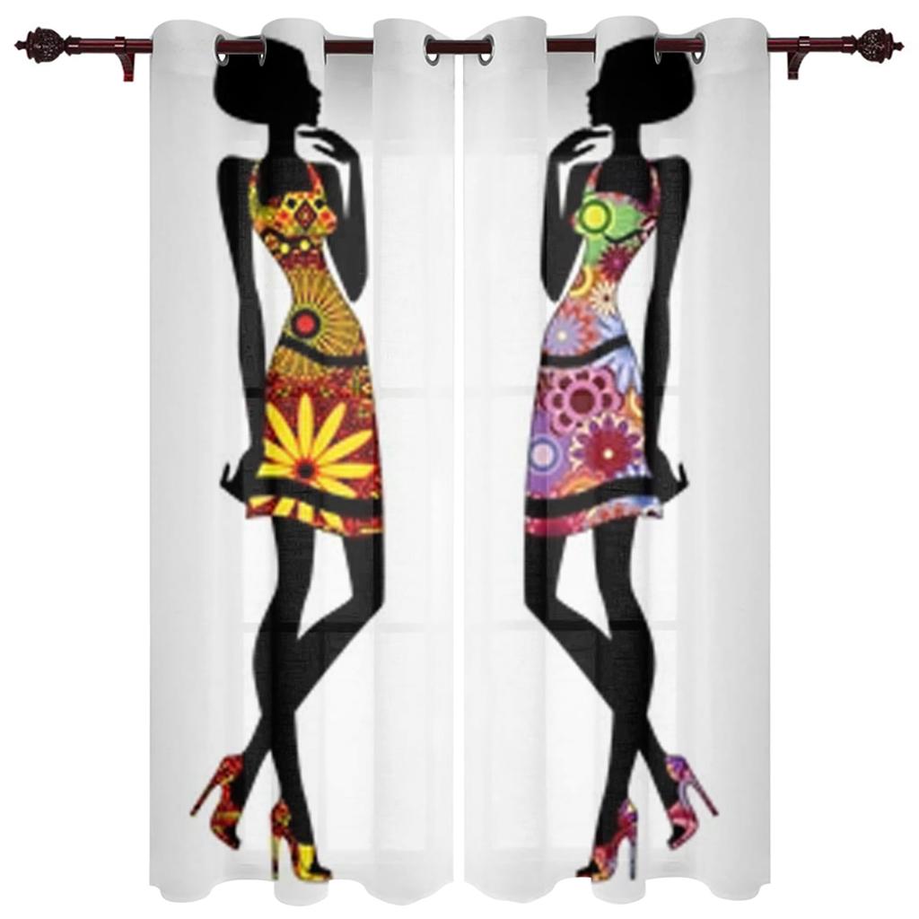 Africké ženy okenní závěsy do obývacího pokoje dětská ložnice Ošetření okenních rolet Kuchyňské závěsy