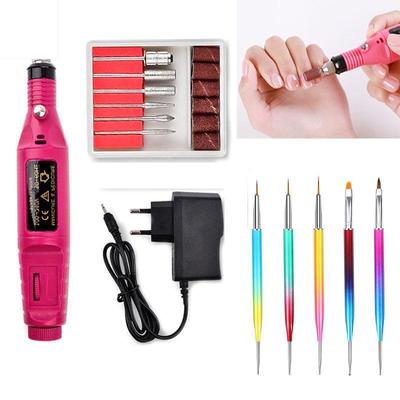 Professionelle elektrische Nagelbohrmaschine Nail Art Dot Point Dotting Pen Pediküre Bohrer Set DIY Nagelbohrgerät Ausrüstung Werkzeuge