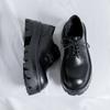 Casual Leather Men's Dress Shoes Big Head British Style Thick Soles Increase Wedding Groom Derby Platform Shoes for Men