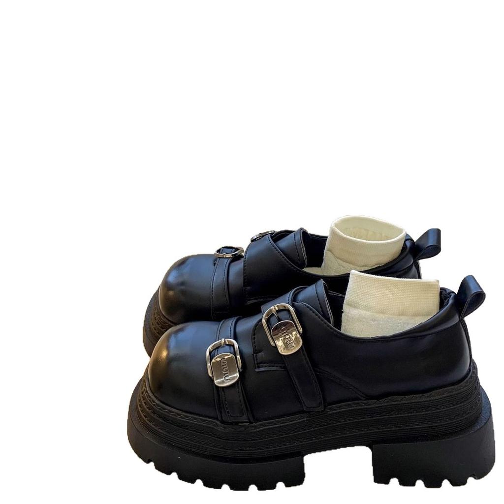 Thick-soled heightening love small leather shoes women's 2025 autumn new retro small commuter Mary Jane love single shoes