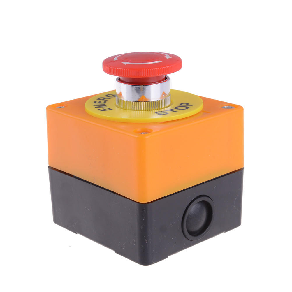 Red Sign Mushroom Emergency Stop Push Button Switch Station 1 No 1 Nc