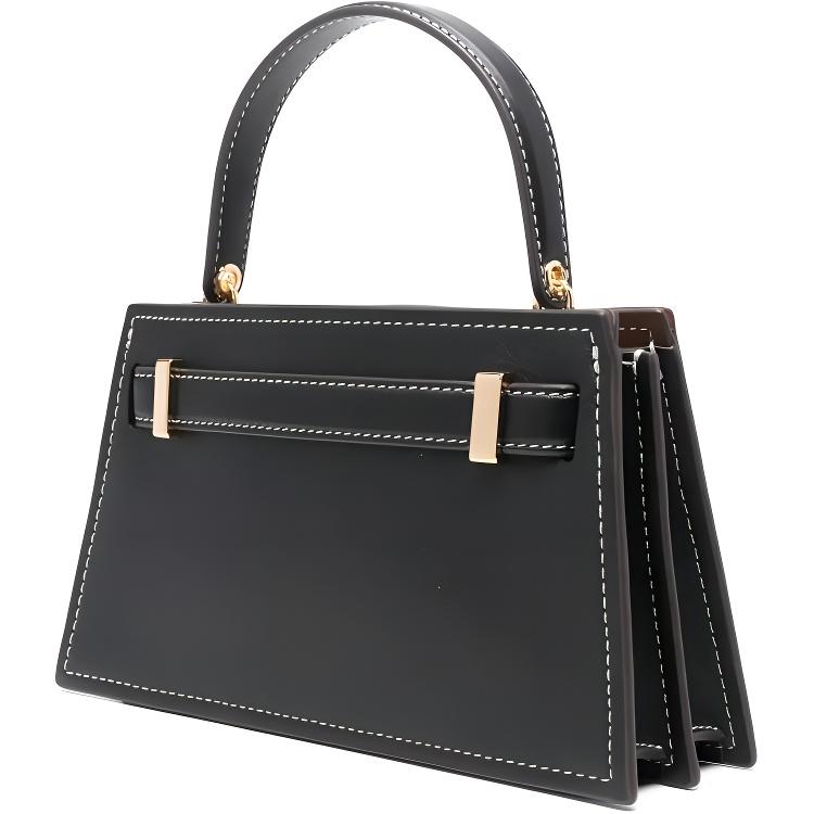 Tory Burch Lee Radziwill Top Handle Open Gold Hardware Calfskin Shoulder Crossbody Handbag Small Women Handbags Black 168954