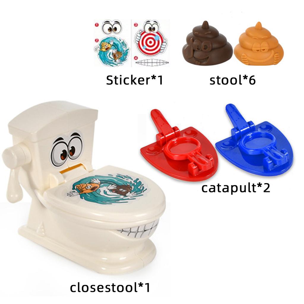 Two Person Interactive Catapult Throwing Toilet Bowl Battle Tabletop Coordination Parent-Child Game Catapult Toy