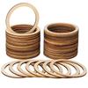 50Pcs Round Wooden Chips Natural Color Hollow Circle DIY Craft Decorations for Scrapbooking Wedding Party Christmas Ornaments