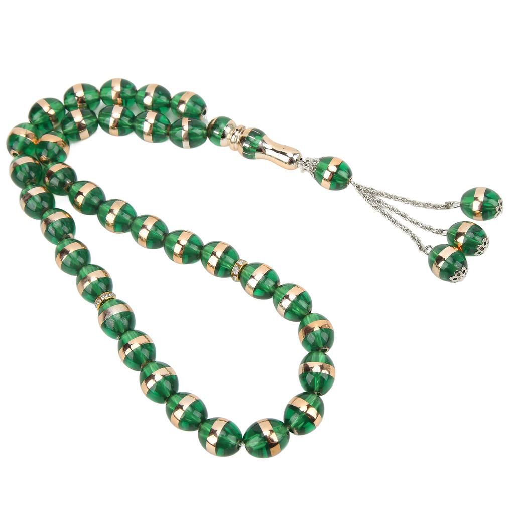 Beads Rosary 33 Grains Exquisite Unique Pattern Religious Article Worship Prayer SuppliesGreen