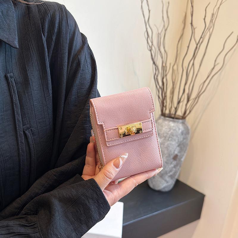 Women's Wallet Women's Small Wallet Women's Simple Texture Folding Fashion Short Clutch Wallet