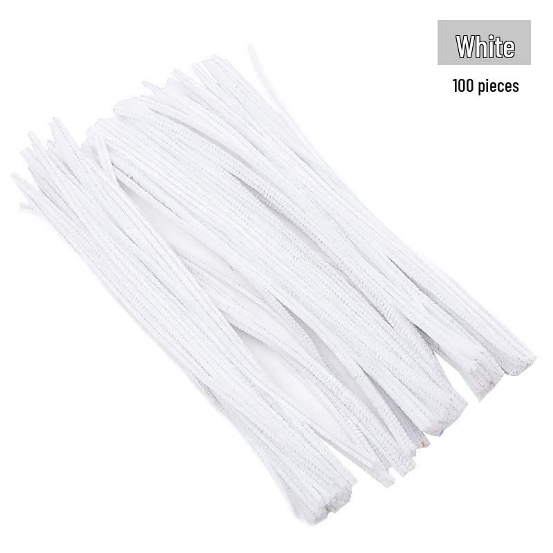Encrypted Pipe Cleaners: Dense, Thickened 8mm White Strips with Mixed Colors for Handmade DIY Bouquets