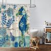 1 piece of 180x180cm seahorse pattern printed shower curtain partition, waterproof and mold resistant for use in the bathroom