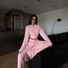 Kvinners 2026 Kort Strikket Cardigan Sett Med Elastisk Midje Bukser Streetwear To-delt Antrekk