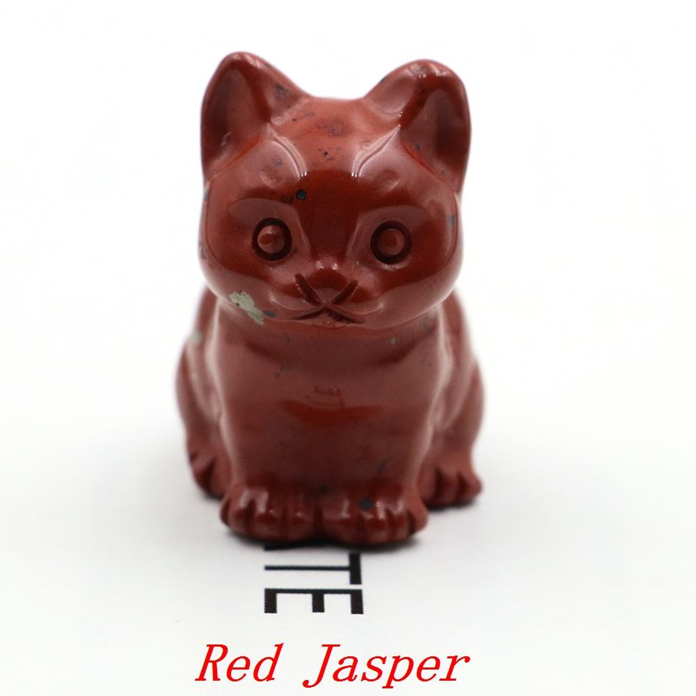 1.5" Various Crystal Energy Stones Carved Cats Rose Quartz Kitten Figurine Natural Gemstone Mini Sitting Cat Chakra Homome Decor