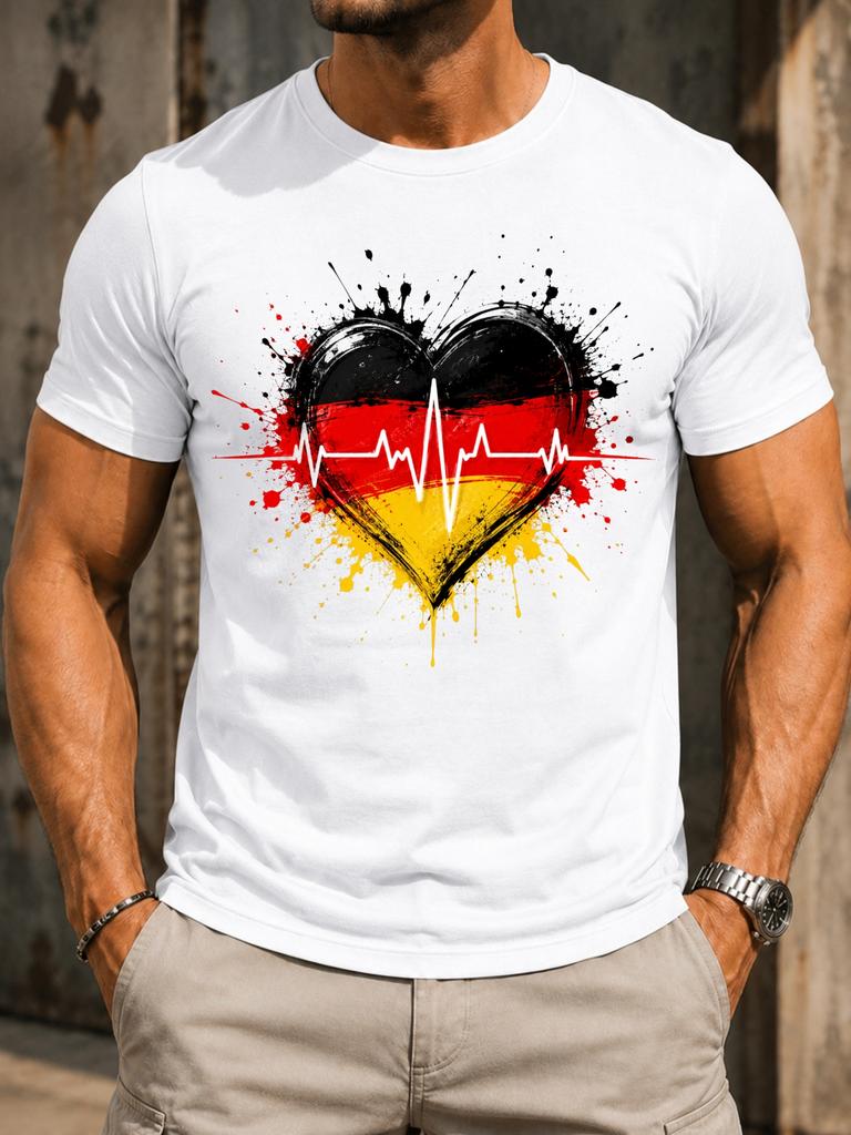 Gerunisexy Splatter Heartbeat Red Gold Heart With Ecg Pulse And Dramatic Paint Drips Unisex All Unisex All TShirt