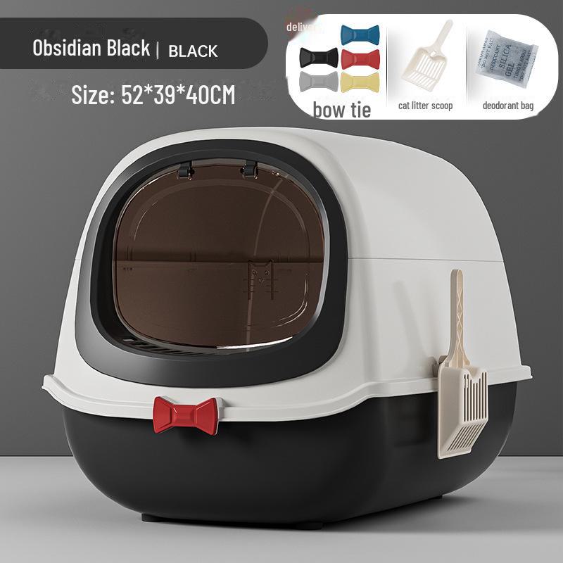 Extra Large UV-Lit Enclosed Cat Litter Box with Scoop