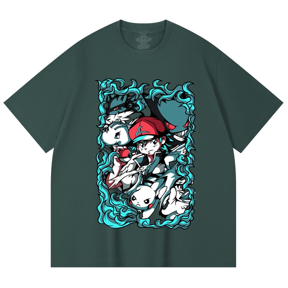 230 Gsm 100% Cotton Pokemon V26 Print Unisex Heavy Cotton T Shirt