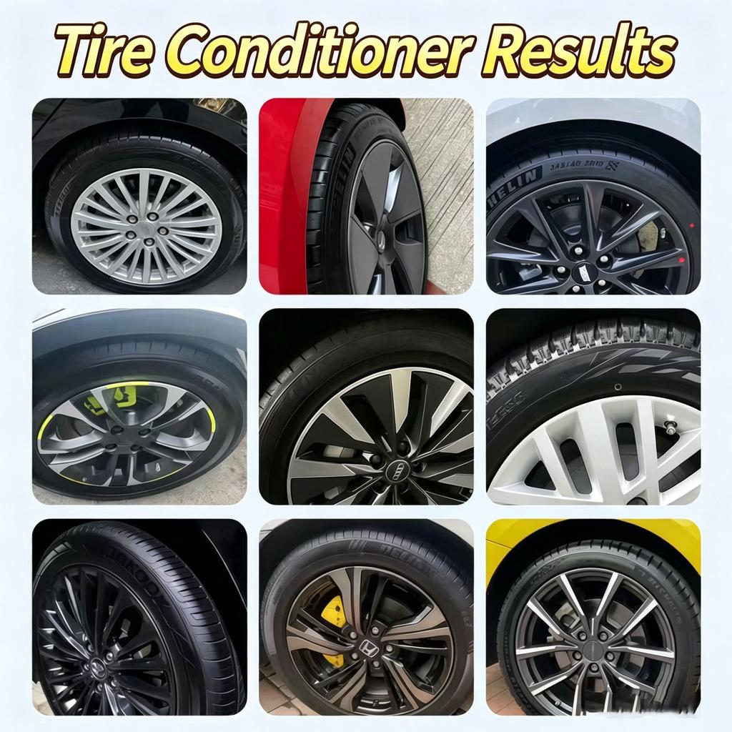 500ml Tire Shine & Protectant Spray Anti-Aging Rubber Conditioner Waterproof Dressing for Car Tires Plastic Trim UV Protection
