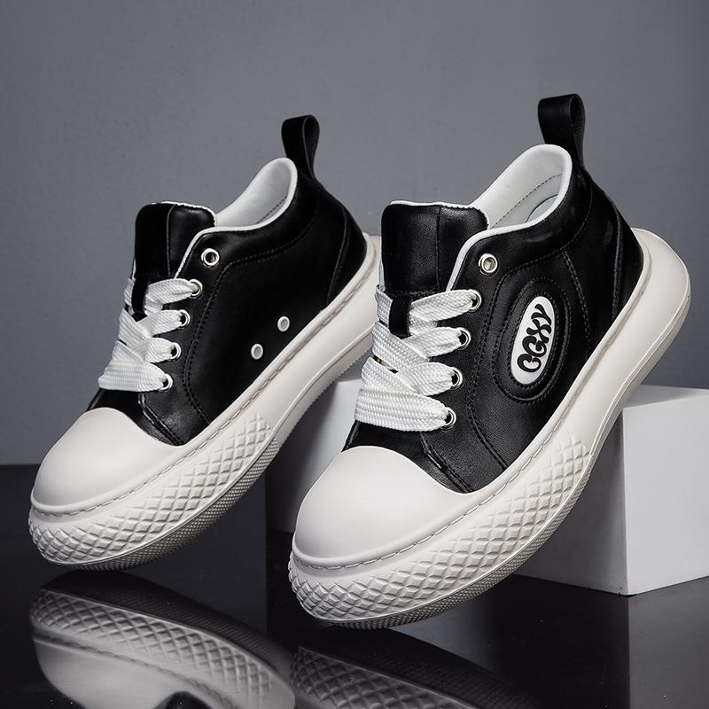 Men Genuine Leather 8cm Height Increase Casual Shoes Wide Toe Comfortable Breathable Unisex Elevator Sneakers Lift Sports Taller