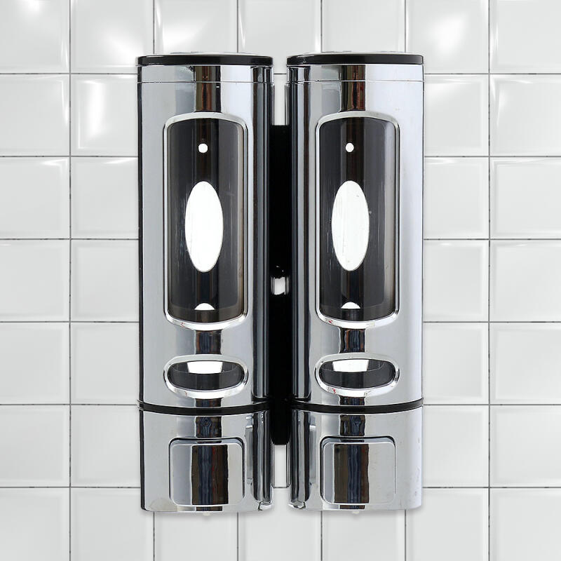 Wall-mounted Soap Dispenser 2-Dispenser (400ml) (Silver)