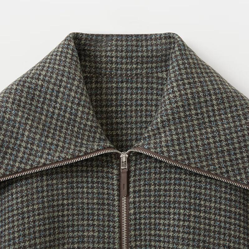 Broadcast Women's Retro Plaid Wool Blend Short Coat