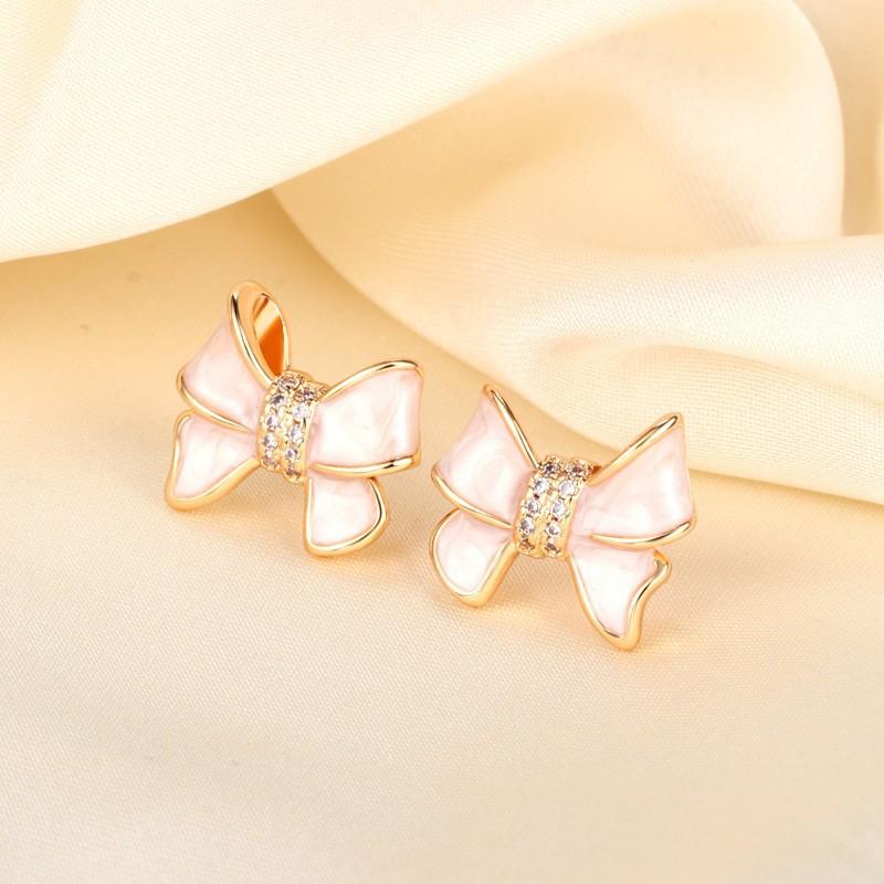 Xiaohongshu explosive Seiko micro-inlaid sweet bow necklace raw light luxury neck chain